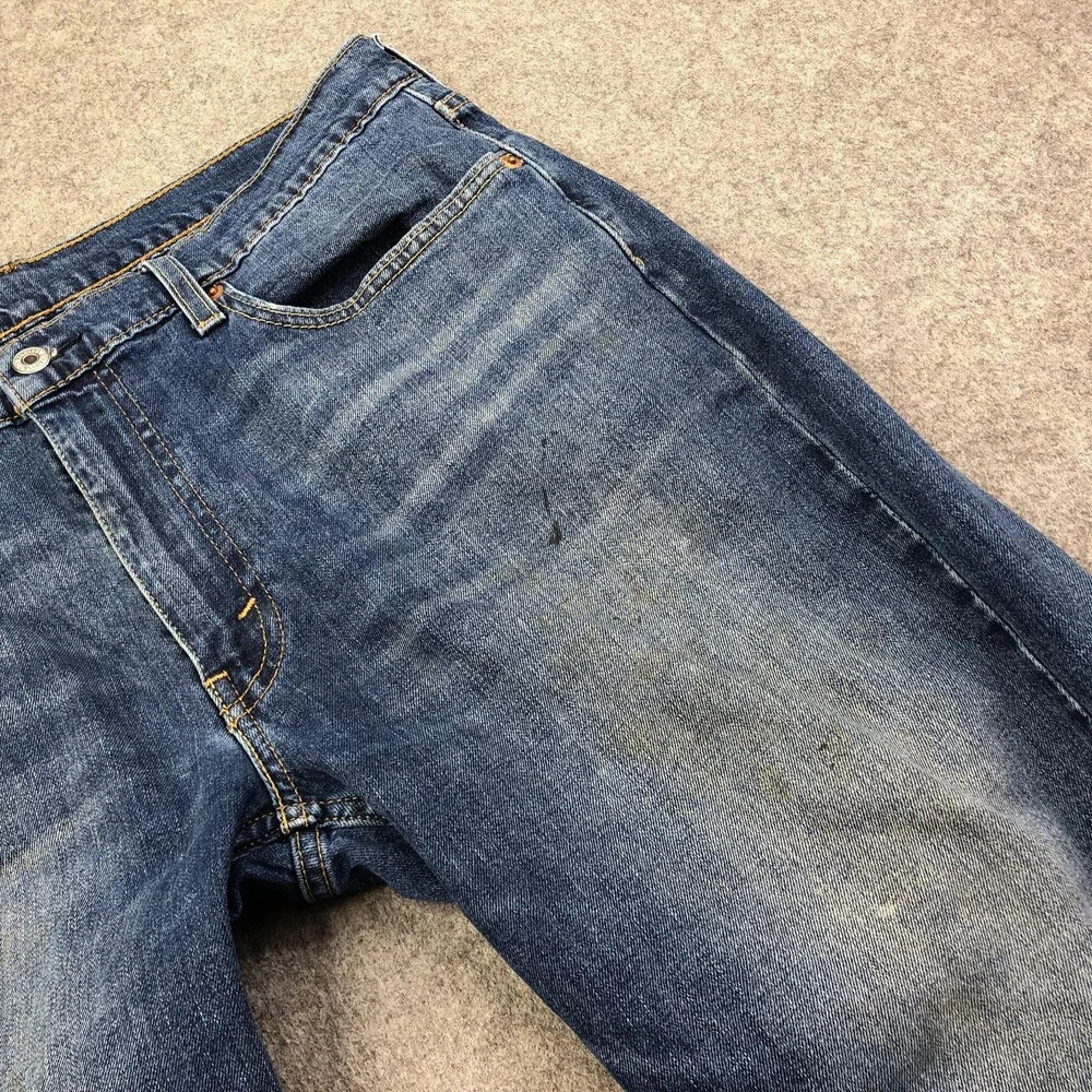Levis 514 Jeans Mens 36x32 Blue Medium Wash Regular Straight Denim Pants Casual
